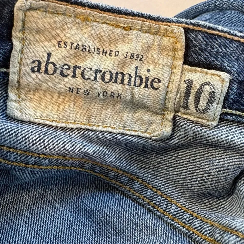 Vtg Abercrombie Kids Kilburn Low Rise Boot Cut Distressed Denim Jeans Sz 10 Reg